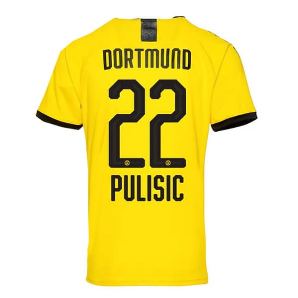 Tailandia Camiseta Borussia Dortmund NO.22 Pulisic 1ª 2019-2020 Amarillo